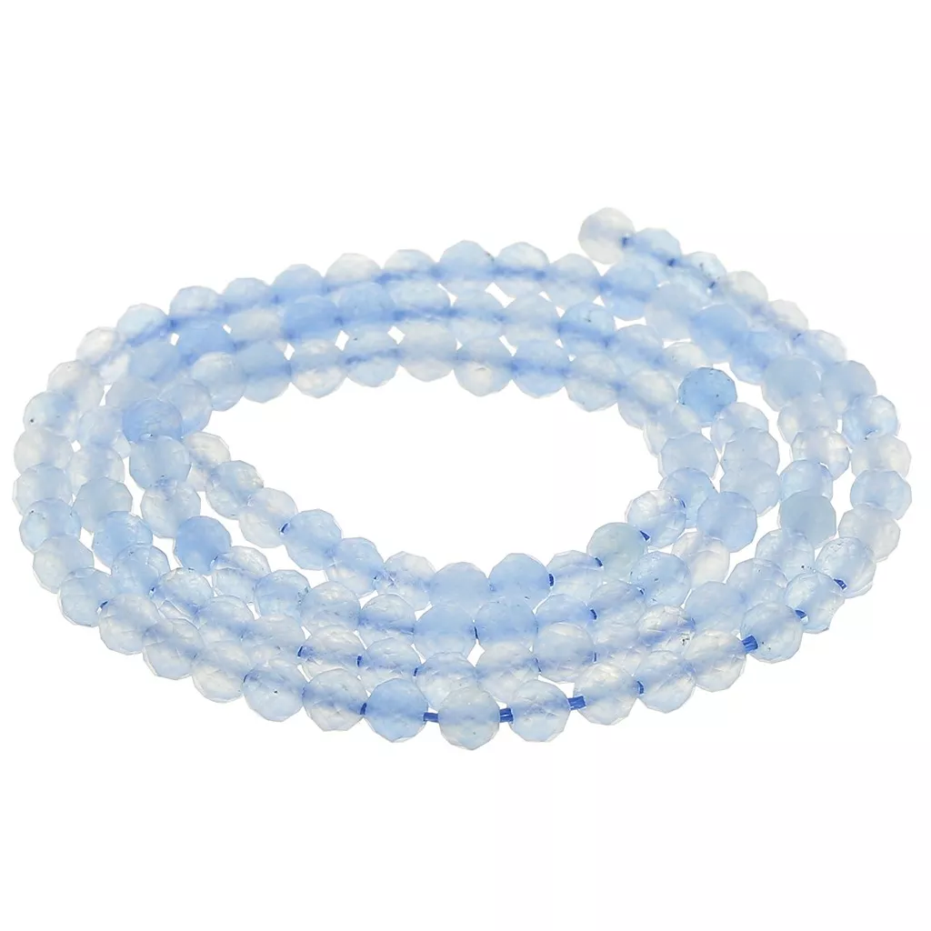 Collier Labradorite Perles Rondes Bleues Flashy - Longueur 18 Pouces, Réglable, Fait Main En Inde