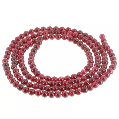 Perles rondes 2.5 mm - imitation gemme Jade - Bordeaux x38cm