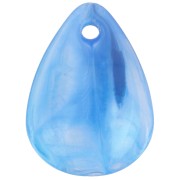 Sequins pétales de fleurs incurvés  17 mm en acrylique - Marbré bleu x15