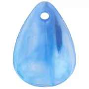 Sequins pétales de fleurs incurvés 17 mm en acrylique - Marbré bleu x15