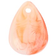 Sequins pétales de fleurs incurvés  17 mm en acrylique - Marbré orange x15