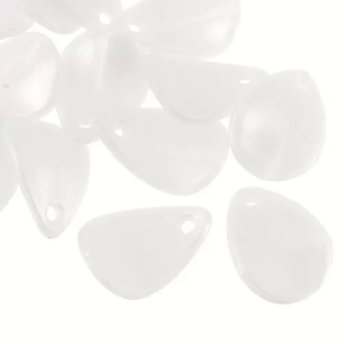 Sequins pétales de fleurs incurvés  17 mm en acrylique - Blanc nacré x15