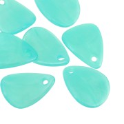 Sequins pétales de fleurs incurvés  17 mm en acrylique - Vert nacré x15|raw }}