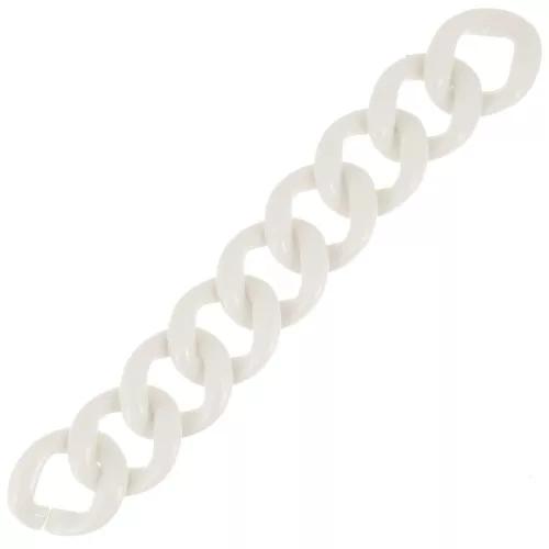 9 maillons en acrylique 39x34 mm pour création de bracelet - Crème x22cm