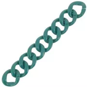 9 maillons en acrylique 39x34 mm pour création de bracelet - Bleu canard x22cm