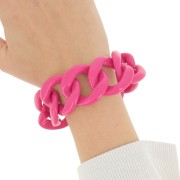 9 maillons en acrylique 39x34 mm pour création de bracelet - Rose bonbon x22cm