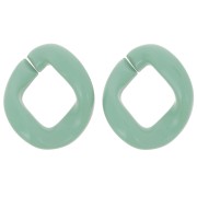 Maillon ovale torsadé en acrylique 39x34 mm - Sauge x1