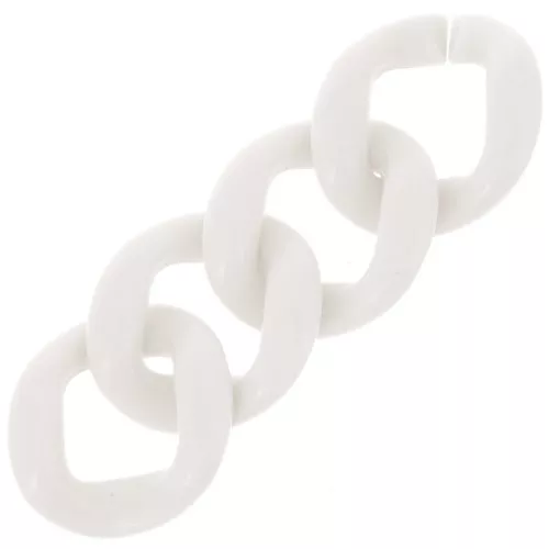 Maillon ovale torsadé en acrylique 39x34 mm - Crème x1