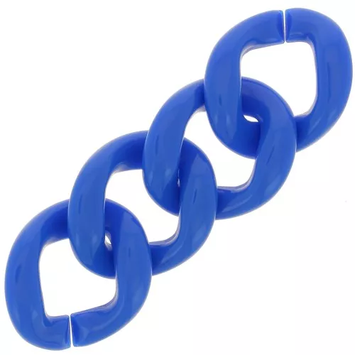 Maillon ovale torsadé en acrylique 39x34 mm - Bleu électrique x1