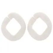 Maillon ovale torsadé en acrylique 39x34 mm - Opaque crème satiné x1