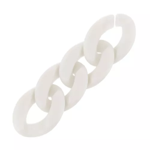 Maillon ovale torsadé en acrylique 29x21 mm - Opaque crème satiné x1
