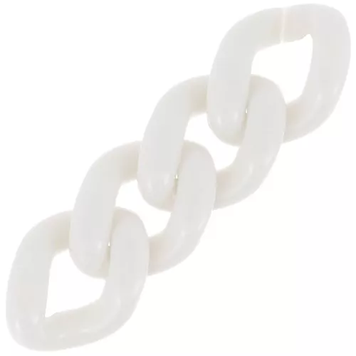 Maillon ovale torsadé en acrylique 34x26 mm - Crème x1