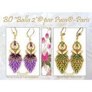 Perles en verre Piros® par Puca® 2x5 mm - Chatoyant Burgundy x10g