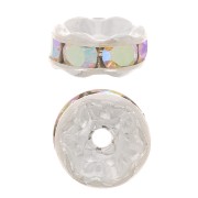 Rondelles Strass 6 mm - Argenté - Crystal AB x4|raw }}