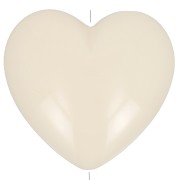 Perle coeur 26x27 mm en résine opaque - Ecru x1|raw }}