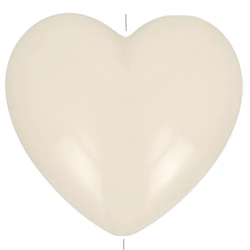 Perle coeur 26x27 mm en résine opaque - Ecru x1