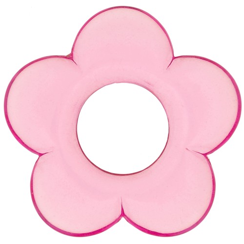 Pendentif fleur 21 mm en résine transparente - Rose x1