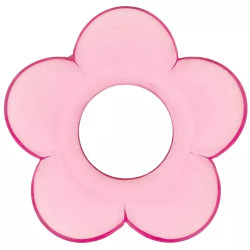 Pendentif fleur 21 mm en résine transparente - Rose x1