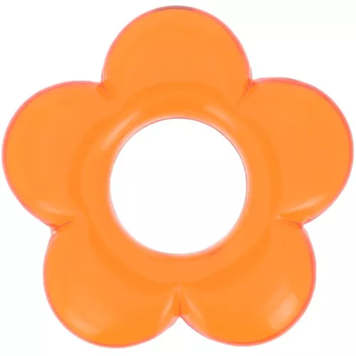 Pendentif fleur 21 mm en résine transparente - Orange x1