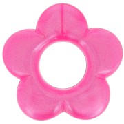Pendentif fleur 21 mm en résine opaque - Fuchsia nacré x1|raw }}