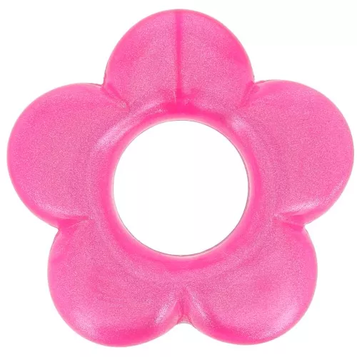 Pendentif fleur 21 mm en résine opaque - Fuchsia nacré x1