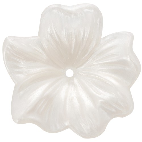 Pendentif Fleur 23 mm en résine transparente - Ivoire nacré x1