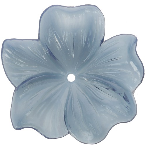 Pendentif Fleur 23 mm en résine transparente - Bleu foncé x1