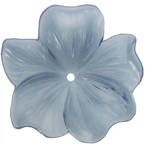Pendentif Fleur 23 mm en résine transparente - Bleu foncé x1