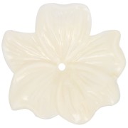 Pendentif Fleur 23 mm en résine opaque - Crème x1