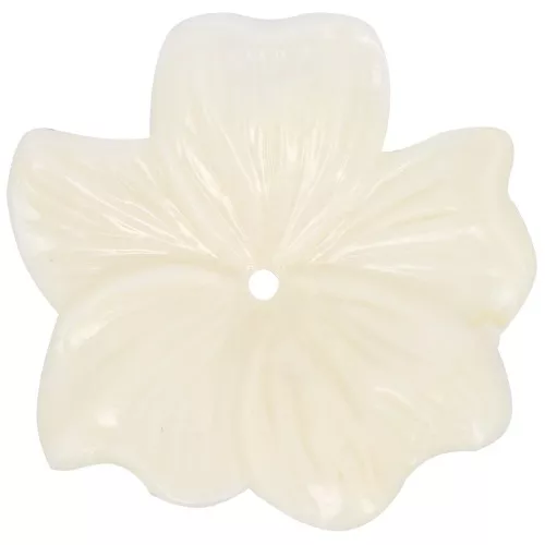 Pendentif Fleur 23 mm en résine opaque - Crème x1