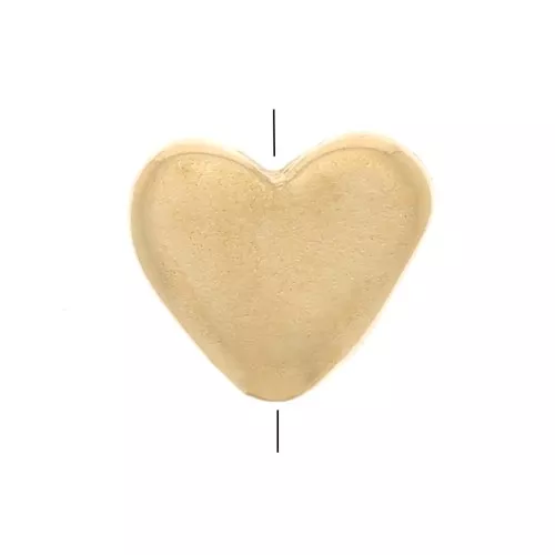 Perle plate coeur 5x5.5 mm - Plaqué Or 3 microns x1