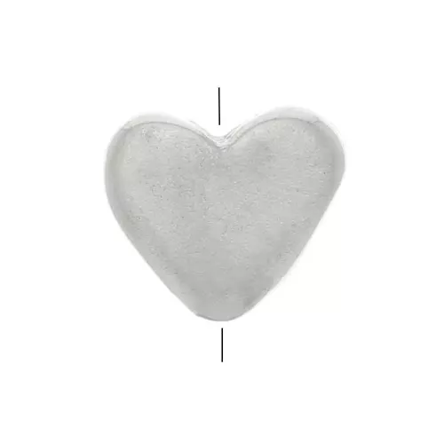 Perle plate coeur 5x5.5 mm - Argent 925 x1