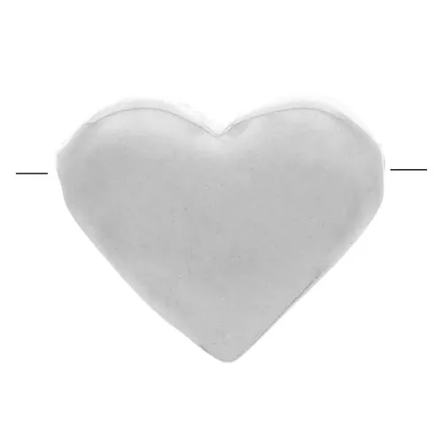 Perle plate coeur 7x8 mm - Argent 925 x1