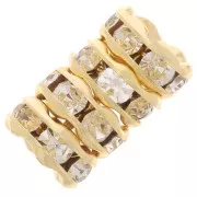 Rondelles Strass 6 mm - doré - Crystal x4