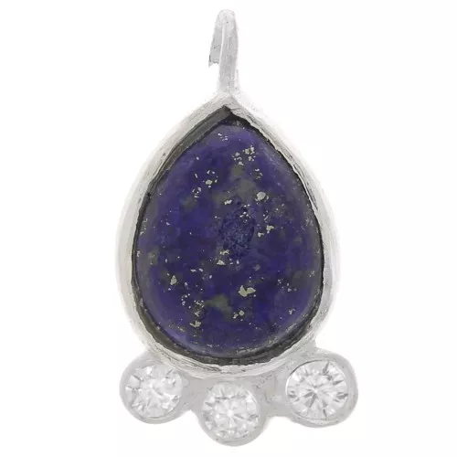 Pendentif Sceau de Salomon LAPIS LAZULI Pierre naturelle + Chaine
