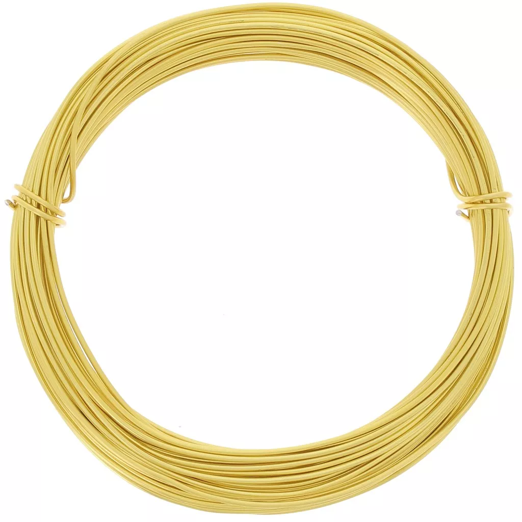 OASIS Bobine 60 M Fil Aluminium Doré Clair 2mm - Création Bijoux Et Décoration Florale