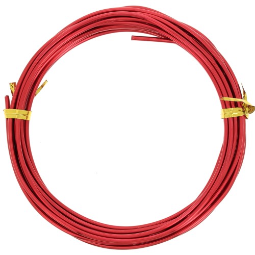Fil en aluminium anodisé 2 mm - Rouge x5m