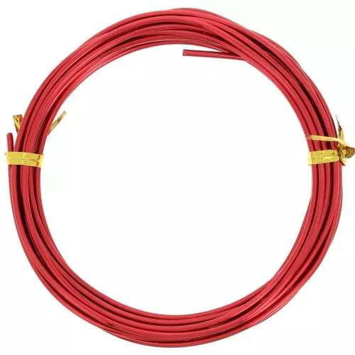 Fil en aluminium anodisé 2 mm - Rouge x5m