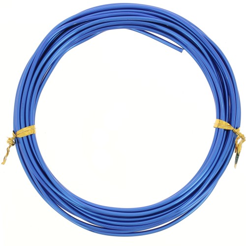Fil en aluminium anodisé 2 mm - Bleu électrique x5m