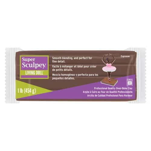 Pâte à modeler Super Sculpey Living Doll - Espresso x454gr