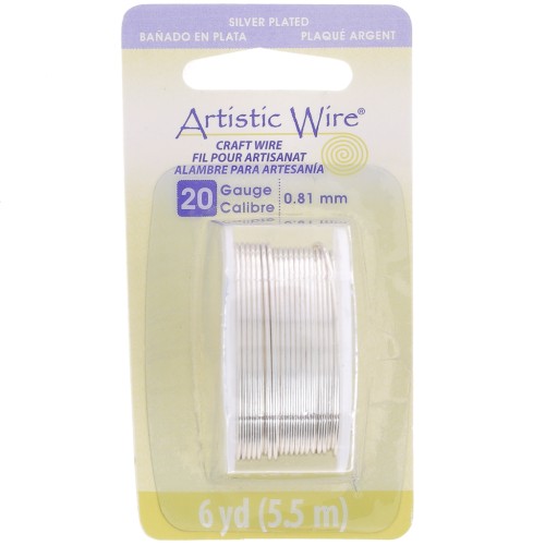 Fil de cuivre Artistic Wire 0.81 mm - Argenté anti-ternissement x5.5m