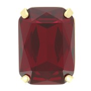Cristal serti Aurora A4627 Octagon 14x10 mm - Doré - Ruby x1|raw }}