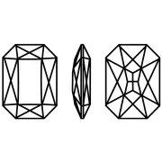 Cristal serti Aurora A4627 Octagon 14x10 mm - Rhodié - Crystal x1