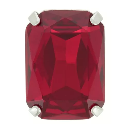 Cristal serti Aurora A4627 Octagon 14x10 mm - Rhodié - Ruby x1