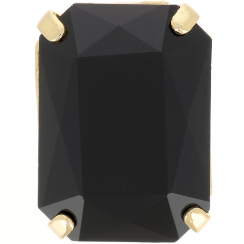 Cristal serti Aurora A4627 Octagon 18x13 mm - Doré - Jet x1