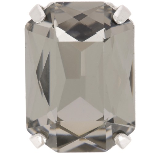Cristal serti Aurora A4627 Octagon 18x13 mm - Rhodié - Black Diamond x1