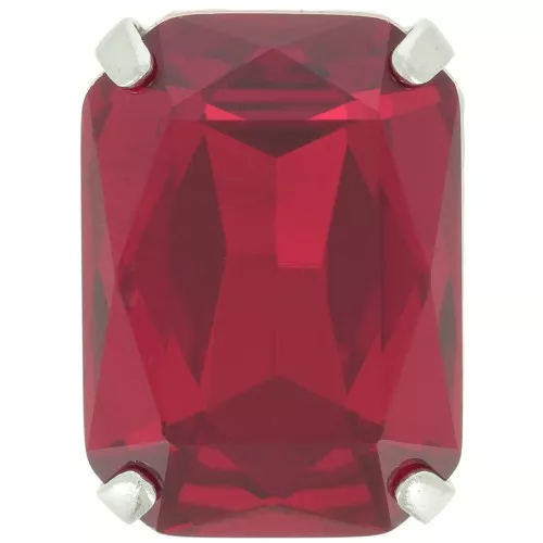 Cristal serti Aurora A4627 Octagon 18x13 mm - Rhodié - Ruby x1