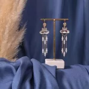 Cristal serti Aurora A4161 Long Classical Oval 15x5 mm - Doré - Jet x1