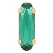 Cristal serti Aurora A4161 Long Classical Oval 15x5 mm - Doré - Emerald x1