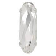 Cristal serti Aurora A4161 Long Classical Oval 15x5 mm - Rhodié - Crystal x1